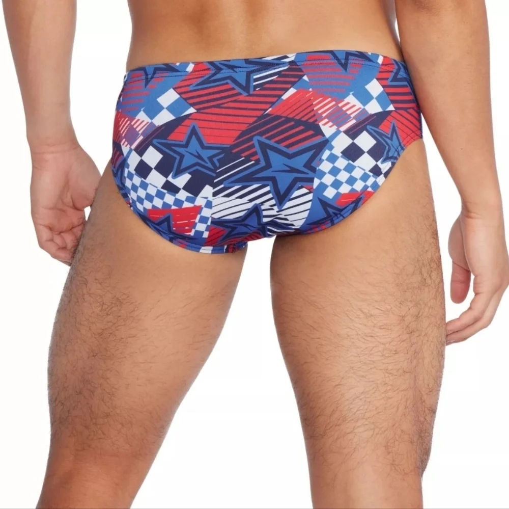 NWT Speedo Men's Printed One Brief Swimsuit Endurance Swim Briefs 36